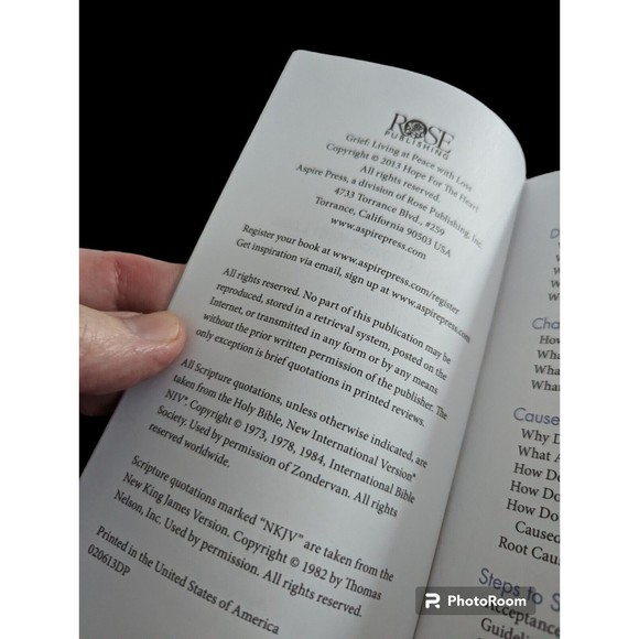 Grief Living at Peace with Loss June Hunt Paperback Book Hope for Heart Series - Picture 3 of 4